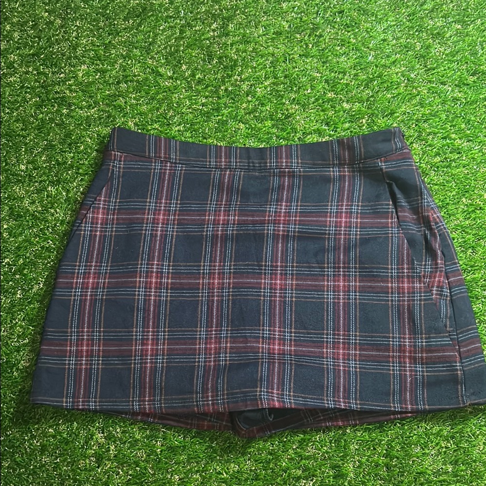 Forever 21 Plaid Mini Skirt - Red and Blue